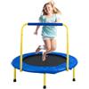 VEVOR Trampolino Pieghevole Rotondo Diametro 92cm per Bambini Trampolino Salvaspazio Pieghevole con Maniglia di Protezione Uso Interno Esterno da Giardino Cortile Casa per Bambini, Trampolino Bambini