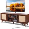 VEVOR Mobile TV in Rattan per TV 1905 mm Supporto TV Boho Presa Integrata Noce