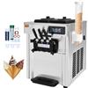VEVOR Macchina per Gelato Commerciale 18-28 L/h 3 Gusti, Macchina per Gelato Capienza 2x5,5 L Tramoggia, Pannello LCD, Pulizia Automatica di Preraffreddamento, per Yogurt Caffè Snack Bar Ristorante
