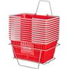 VEVOR Cestino della Spesa, Cestino della Spesa Portatile Utilizzato Sfuso per Spesa Supermercato al Dettaglio, in Plastica Resistente con Manico Supporto, 21 Litri 12 Pezzi, 420 x 300 x 210 mm Rosso