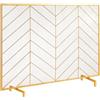 VEVOR Schermo Parascintille d'Oro per Caminetto 1 Pannello Schermo per Stufa da 98x75,8cm, Parascintille per Camino Stufa di Soggiorno Decorazione d'Interni, Pannello Parascintille per Camino Stufa