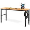 VEVOR Banco da Lavoro per Officina in Legno Acciaio Tavolo da Lavoro Regolabile in Altezza da 72-97 cm per Garage, Officine, Negozi Commerciali, Officine di Riparazioni Automobilistiche, Uffici e Case
