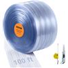 VEVOR Tenda a strisce, 100'x12"x0,12", rotolo sfuso per porte in strisce di tende in PVC trasparente a costine, strisce di plastica per porte di supermercati, garage, magazzini, fienili