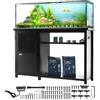 VEVOR Supporto per acquario 75 galloni, 52 x 19,7 x 32,3 pollici in acciaio e MDF, capacità di carico di 626 libbre, Supporto per acquario per rettili pannello di alimentazione incorporato, Nero