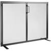 VEVOR Schermo Parascintille per Caminetto 2 Pannelli Schermo per Stufa da 99x78cm con Porta Magnetica, Parascintille per Camino Stufa di Soggiorno Decorazione d'Interni Nero, Pannello Parascintille