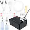 VEVOR Kit Compressore a Doppia Azione, Pistola Aerografo Velocità del Flusso ≥10 L/min con Kit Accessori Completi, Utilizzo per Pittura di Modelli, Artigianato, Decorazione di Torte, Grafica per Auto
