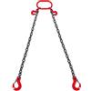 VEVOR Imbracatura a catena di sollevamento a 2 gambe con ganci e regolatori, 8 mm x 180 cm, Capacità carico 2993 kg, Grado 80 per Carrello elevatore, Paranco a motore, Banchina, Cantiere, Fabbrica