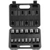 VEVOR Set di bussole a percussione da 3/8", Set di bussole piatte da 14 pezzi metrico 7-20 mm, Acciaio legato al Cr-Mo a 6 punti per riparazioni auto, Kit di bussole a percussione per riparazioni