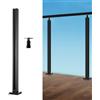 VEVOR Morsetto per Vetro, Staffa per Ringhiera in Vetro Altezza 850 m Spessore 10 mm-12 mm Morsetto per Montaggio su Vetro in Acciaio Inossidabile 304, per Balcone, Giardino, Terrazza, Scale, Nero