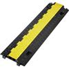 VEVOR Canalina Passacavi Elettrico in Tpu & Tpr per Protezione dei Cavi Tubi a Pavimento 2 Canali Rampa Passacavo Modulare Tpr a Pavimento per Cavi 91,8x25x4,3 cm