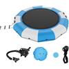 VEVOR Trampolino Acquatico Gonfiabile, Trampolino Acquatico 415x60 cm, Piattaforma da Bagno Portatile Rete Elastica Galleggiante per Bambini, Piscina, Blu Bianco