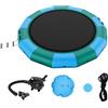 VEVOR Trampolino Acquatico Gonfiabile, Trampolino Acquatico 470x60 cm, Piattaforma da Bagno Portatile con Scaletta a 3 Gradini e Pompa ad Aria Elettrica, Rete Elastica Galleggiante per Bambini