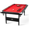 VEVOR Tavolo da Biliardo, Tavolo da Biliardo da 7 Piedi, Tavolo Pieghevole Salvaspazio, Set da Biliardo con Palline, Stecche, Gesso, Nero, Perfetto per la Sala Giochi di Famiglia per Bambini e Adulti