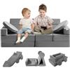 VEVOR Divano Poltrona Letto da Gioco per Bambini 15 Pezzi Mattoncini Giocattolo Poltrona 135x67x47 cm Capienza Max. 4 Bambini, Poltrona Modulare per Bambini Materiale di Spugna 25D Carico max. 60kg