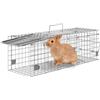 VEVOR Trappola Cattura Gabbia per Animali Piccoli in Ferro Zincato Dimensioni 610 x 203 x 203 mm, Gabbia Trappola per Animali Trappola Pieghevole Portatile, Trappola a Gabbietta per Cattura