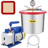 VEVOR Pompa per vuoto Camera a Vuoto 26,9 x10,2 x 20,6 cm Kit Pompa per Vuoto Monostadio 7,57 L Degasaggio Epossidico in Silicone con Pompa per Vuoto Monostadio, Spostamento d'Aria 113,26 L/min