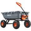 VEVOR Carrello Ribaltabile, Carrello Ribaltabile da Giardino con Telaio in Acciaio, Carro Ribaltabile con Maniglia Convertibile 2 in 1, Carriola Utilitaria Capacità di 800 libbre