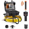 VEVOR Kit Telecamera Endoscopio con Sonda Localizzatore 512Hz per Ispezione di Fognatura Schermo LCD Colorata 9 Pollici Cavo 50m, Telecamera Ispezione Sonda Portatile per Tubi Angolazione Visiva 130°