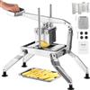 VEVOR Tagliapasta per Patate Fritte, Affettatrice Manuale per Frutta e Verdura 6,35 mm/12,7 mm, Taglia Verdure in Acciaio Inossidabile e Alluminio, con Piedini Antiscivolo, per Cipolle, Patate