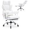 VEVOR Sedia Girevole da Ufficio Studio per Lavoro con Schienale Sedia Ergonomica Capacità Carico Max. 158kg, Sedia Ufficio Ergonomica con Poggiapiedi Materiale in PU Schienale Reclinabile da 90-120°