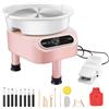 VEVOR Ruota per Ceramica, Macchina 250 mm, Ruota Elettrica per Ceramica da 350 W, Ruota Trasmissione Diretta con 3 Gambe di Supporto Pedale Touch Screen LCD per Artigianato Artistico Fai da Te, Rosa