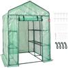 VEVOR Serra Portatile con Ripiani Telone in PE Porta Arrotolabile 141 x 141 x 200 cm Carico Massimo 15 kg da Giardino Cortile Terrazza Struttura Pieghevole, Serra con Ripiani per Piante Fiori Verdure