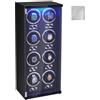 VEVOR Caricaorologi, Caricaorologi per 8 orologi automatici da uomo e da donna, con 8 motori giapponesi super silenziosi, luce LED blu e adattatore, guscio ad alta densità e PU nero