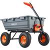 VEVOR Carrello Ribaltabile 1025 x 640 x 280 mm Carrello Ribaltabile da Giardino in polietilene, Telaio in Acciaio Facile Montare, Maniglia Convertibile 2 in 1, Capacità 544,31 kg Pneumatici 330,2 mm