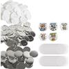 VEVOR Kit di Bottoni Badge Spille Personalizzate in Metallo Plastica Diametro 75mm 200 Pezzi Totale, Accessori di Badge Spille 200Pz, SOLO ACCESSORI SENZA MACCHINA