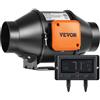VEVOR Ventilatore Estrazione Condotto in Linea 10 cm HVAC EC Velocità Regolabile, Ventola di Aspirazione a Condotto in Linea Potenza Nominale 25 W 2900 giri/min Rumore a 28 dB, Ventola Estrazione Aria