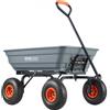 VEVOR Carrello Ribaltabile, Carrello Ribaltabile Giardino in Poly Telaio in Acciaio Facile da Montare, Carro Maniglia Convertibile 2 in 1, Carriola Utilitaria Capacità 272,15 kg, Pneumatici 254 mm