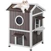 VEVOR Cuccia per gatti animali piccoli esterno 2 piani in legno 590x650x920 mm