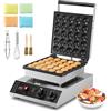 VEVOR Macchina per mini pancake olandesi da cucina commerciale, 25 Pezzi, Diametro 43 mm, Macchina per mini dorayaki, 1700 W, Controllo di temperatura tempo, per Cucina Commerciale, Feste, Evento