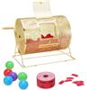 VEVOR Tamburo di lotteria capienza 5000 biglietti o 300 palline, serbatoio rotante piattaforma girevole della lotteria, scatola per biglietti per giochi della lotteria colore dorato