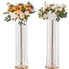 VEVOR Portafiori a Colonna 2 Pz per Matrimonio Vaso Fiori in Metallo con Decorazione di Cristallo, Centrotavola per Matrimonio Altezza circa 90 cm, Espositore Fiori per Eventi Nozze Decorazione Feste