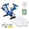 VEVOR Macchina da Stampa in Acciaio Laminato Serigrafica Manuale 4 Colori per l'Abbigliamento Fai-da-te, Stampante per Serigrafia 4 Colori Dimensioni da Stampa 54 x 45cm Posizionamento Doppio Strato