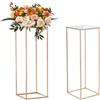VEVOR Portafiori Cubico Colonna 2 Pezzi Matrimonio Vaso Fiori in Metallo Dorato Centrotavola per Matrimonio Altezza circa 80 cm, Espositore per Fiori per Eventi Nozze Decorazione di Feste Matrimonio
