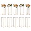 VEVOR Portafiori Cubico Colonna 10 Pezzi Matrimonio Vaso Fiori in Metallo Dorato Centrotavola per Matrimonio Altezza circa 80 cm, Espositore per Fiori per Eventi Nozze Decorazione di Feste Matrimonio