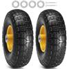 VEVOR Ruota con Pneumatico Run-Flat in PU Solido, 25,4 cm, Confezione da 2, Carico Dinamico da 181 kg, Carico Statico da 204 kg, Pneumatici Tubeless e Ruote Flat Free per Carrello a Mano