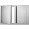 VEVOR Porta di accesso da cucina, 774 x 532 mm, Doppia porta da cucina esterna, Porta in acciaio inossidabile con maniglie retrattili, per isola grill, stazione grill, mobiletto da esterno
