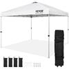 VEVOR Gazebo Tenda Pop-up Pieghevole 3 x 3 m Telo Rivestito in Argento PU 250 D con Borsa a Rotelle Portatile, Tendalino Impermeabile per Eventi Feste da Campeggio all'Aperto Giardino Cortile Bianco