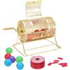 VEVOR Tamburo per gioco lotteria capienza 3500 biglietti o 100 palline, serbatoio rotante piattaforma girevole della lotteria, scatola per biglietti per giochi della lotteria colore dorato