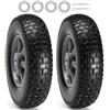 VEVOR Ruota con Pneumatico Run-Flat in PU Solido, 25,4 cm, Confezione da 2, Carico Dinamico 80 kg, Carico Statico 100 kg, Pneumatici Tubeless e Ruote Flat Free per Carrello a Mano, Carrello Multiuso