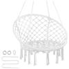 VEVOR Poltrona sospesa, 150 kg, Poltrona sospesa girevole Hardware di montaggio, Corda di cotone, Poltrona relax con frange, per camera da letto, balcone, patio, giardino, Interno, Esterno, Bianco