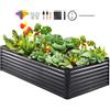 VEVOR Fioriera Rialzata da Giardino Esterno in Alluminio Zincato 240 x 120 x 60 cm per Coltivazione di Piante Orto Erbe, Letto Orto Rialzato da Giardino Aiuola Sopraelevata per Piante, Ortaggi Arbusti