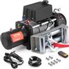 VEVOR Verricello Elettrico 6123 kg Verricello per Camion 12 V CC con Cavo in Acciaio Φ1,0 x 2438,4 cm Passacavo a Rulli, Telecomando Senza Fili e Cablato, per Traino di Fuoristrada SUV Jeep Camion