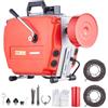 VEVOR Macchina per Pulizia Scarichi 120 Piedi x 7/8 Pollici, Coclea Elettrica per Fognature Alimentata a Mano 420W con 6 Taglierine, 2 Cavi in Acciaio 120' x 7/8" 18' x 3/8" Controllo CW/CCW