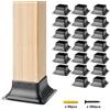 VEVOR Confezione da 20 Supporti per Pali in Legno 4''x4'' 102x102 mm, Base per Pali Interni 91,4x91,4 mm in Acciaio a Carbonio per Ancoraggio Pali in Legno Ringhiere, Corrimano di Terrazze, Portici