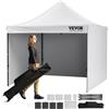 VEVOR Gazebo Tenda Pop-up Pieghevole con Pareti Laterali Rimovibili Gazebo 304,8 x 304,8 cm Portatile con Borsa a Rotelle, Tendalino Impermeabile per Eventi Feste Campeggio all'Aperto Giardino Bianco
