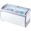 VEVOR Vetrina per Gelato Commerciale 460 L Congelatore Mobile con Piano in Vetro, Armadietto per Gelato per Ristorante, 5 Cestelli Metallici, 2 Porte Scorrevoli in Vetro, Ruote con Bloccaggio, Bianco